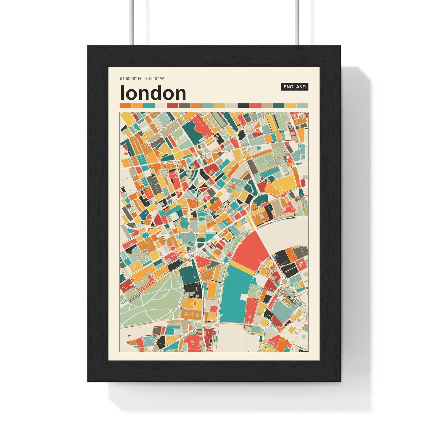 Personalised city map print custom mosaic street map poster by Poster Kingz
