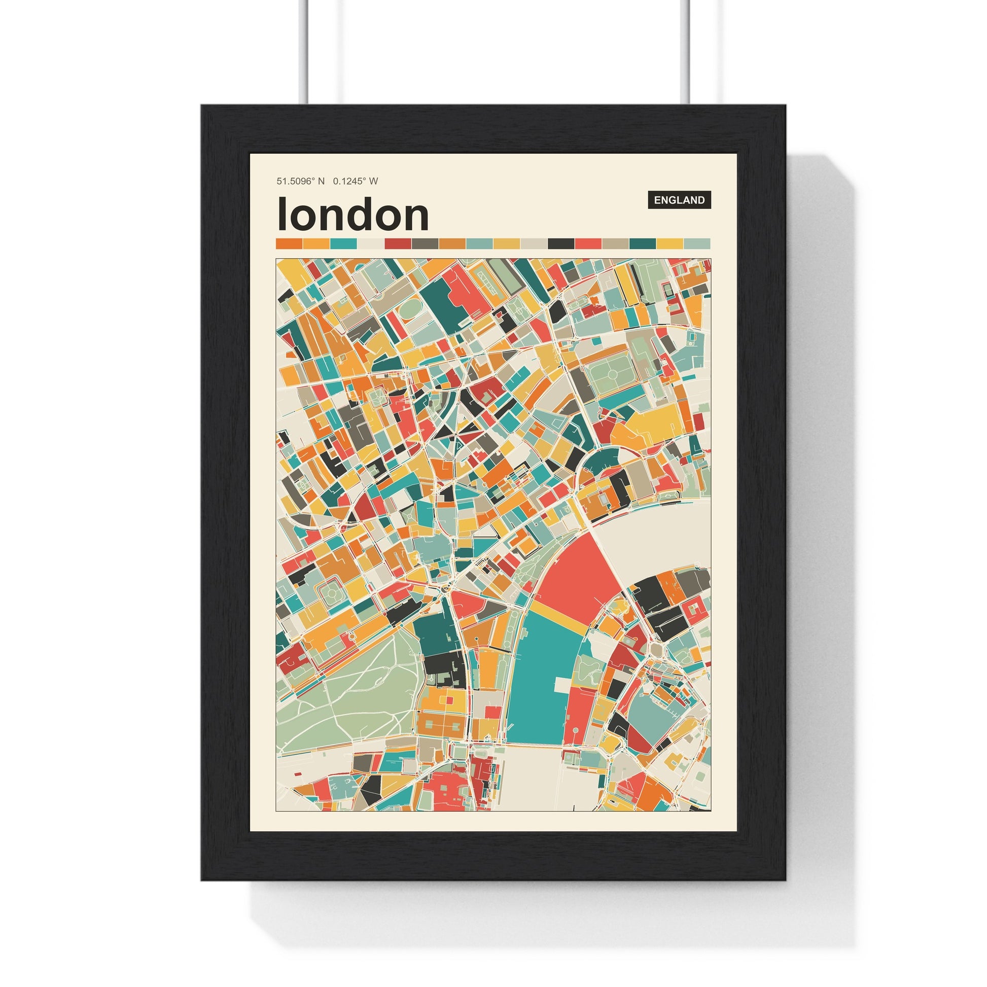 Personalised city map print custom mosaic street map poster by Poster Kingz