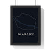 Glasgow Subway Map Print - framed night style Glasgow metro lines print