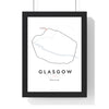 Glasgow Subway Map Print - framed Glasgow metro map print with a highlighted station and caption