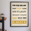 Glasgow Sayings Print framed on a wall