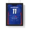 Glen Durrant Premier League Final 2020 Darts Poster - 11-8 v Aspinall Shirt Print framed in a black frame, ready to hang