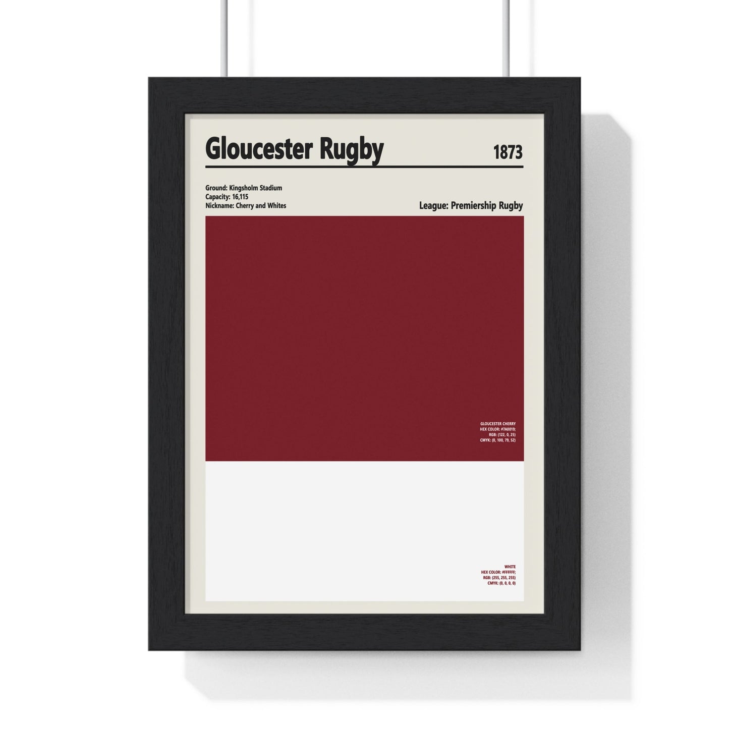 Framed Gloucester Rugby Colour Swatch poster