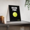 Golden Point Padel print framed and leaning on a sideboard
