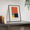 Golden Spiral print framed and leaning on a sideboard