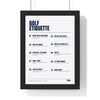 Golf Etiquette print framed in a black frame, ready to hang