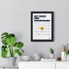 Golf Excuses Bingo print framed on a living room wall