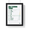Golf Scoring Terms print framed in a black frame, ready to hang