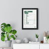 Golf Scoring Terms print framed on a living room wall