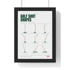 Golf Shot Shapes print framed in a black frame, ready to hang