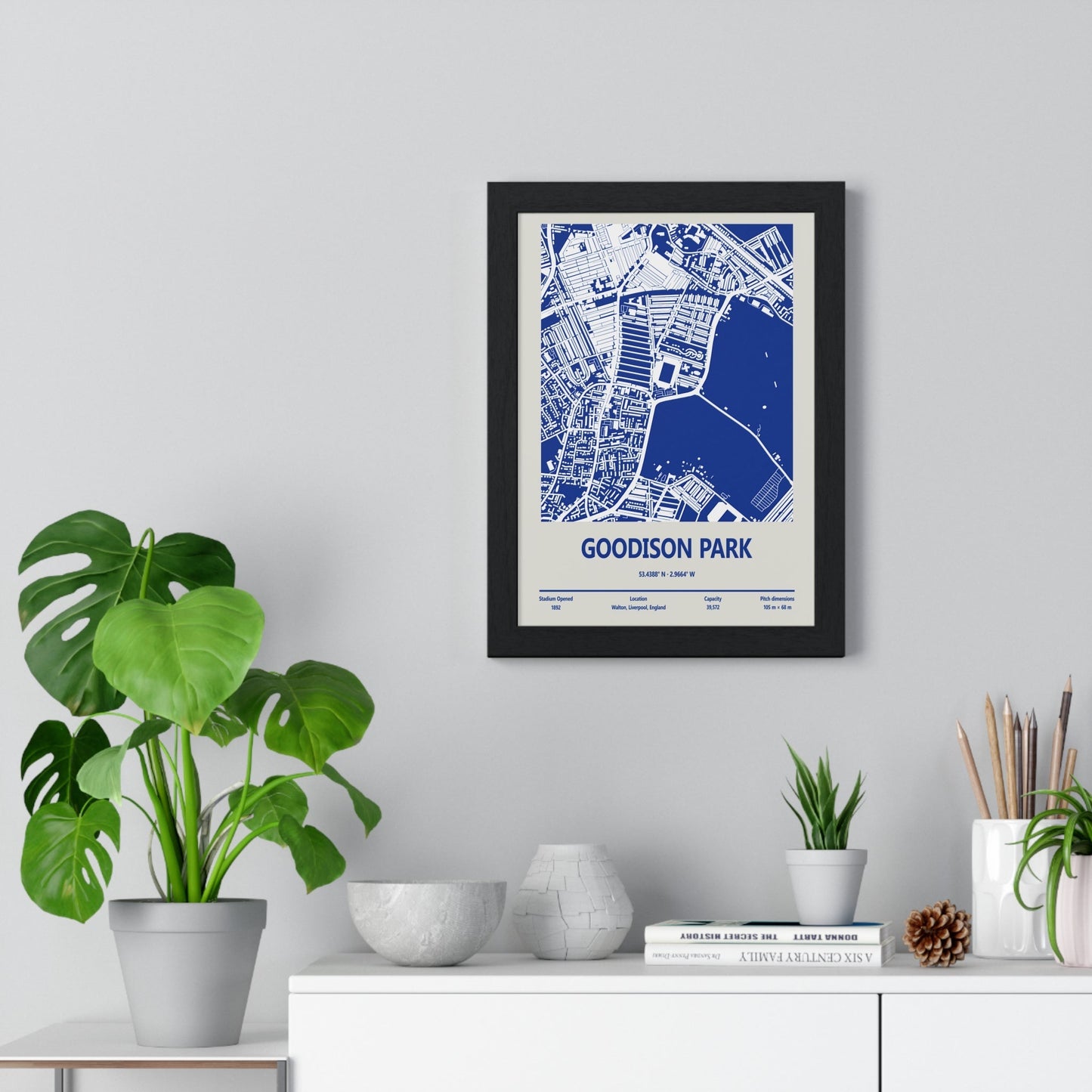 Framed Goodison Park Stadium map print