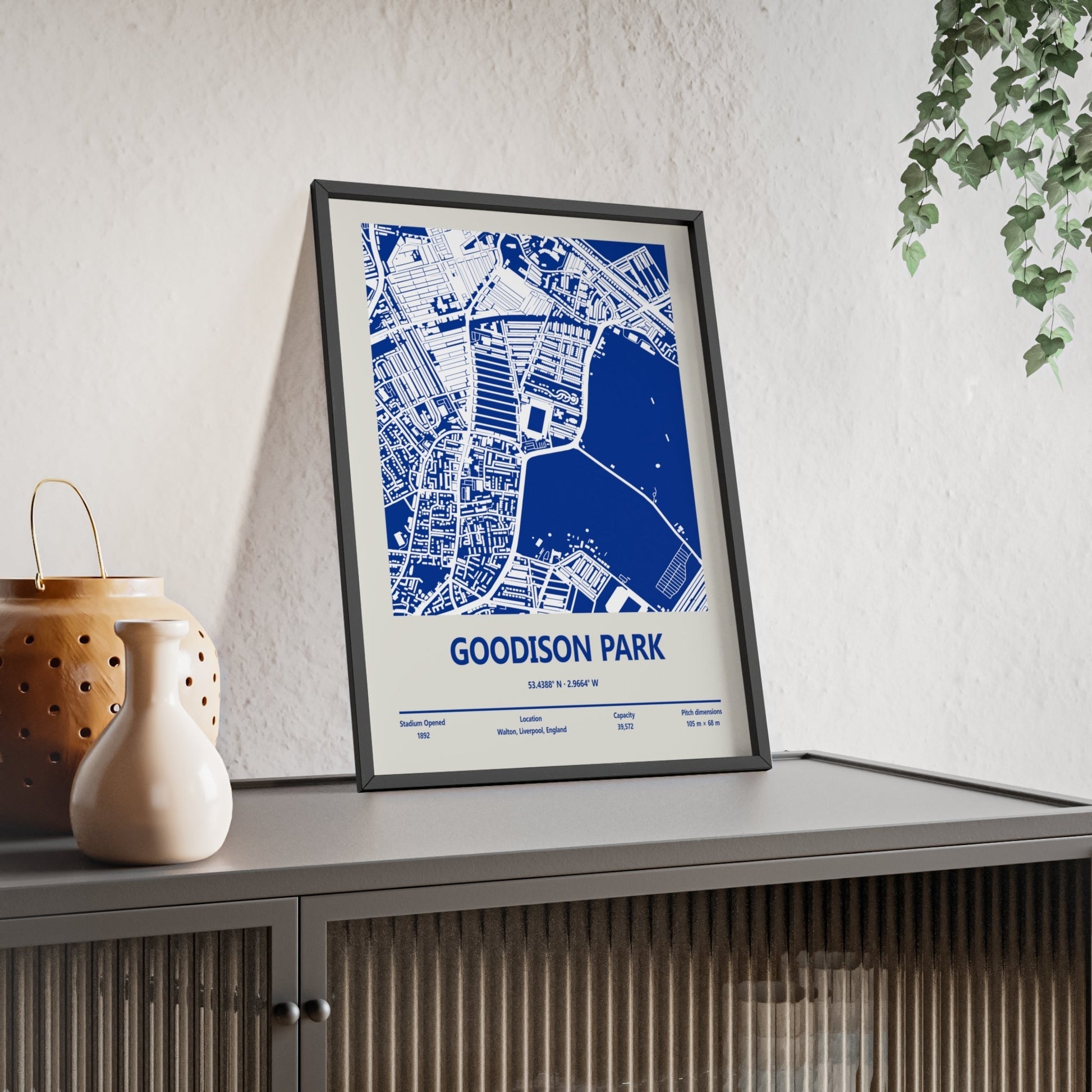 Framed Goodison Park Stadium map print