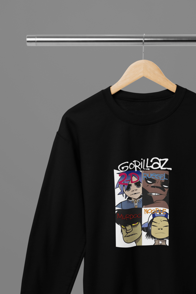 Gorillaz T-Shirt/Sweatshirt - Poster Kingz - S - Design 1 Sweatshirt - Black