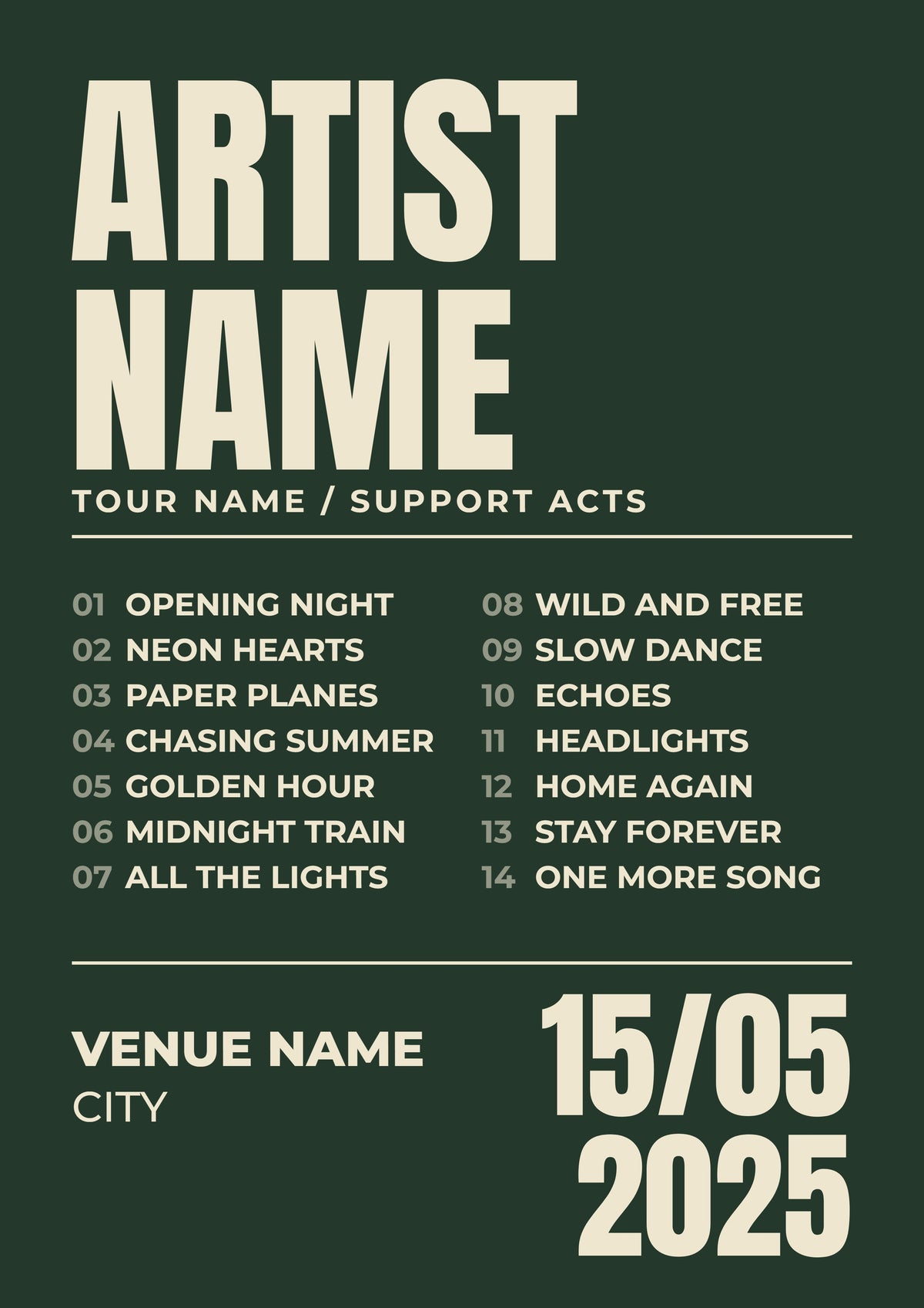 Personalised Gig Poster - design detail