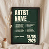 Personalised Gig Poster - Lifestyle - leaning in a frame with dried flowers