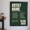 Personalised Gig Poster - Lifestyle - hanging on a living room wall