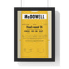 Graeme McDowell Pebble Beach 2010 Golf Poster - Caddie Bib Final Round Win Print framed in a black frame, ready to hang