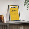 Graeme McDowell Pebble Beach 2010 Golf Poster - Caddie Bib Final Round Win Print framed and leaning on a sideboard
