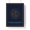 Great Conjunction print framed in a black frame, ready to hang
