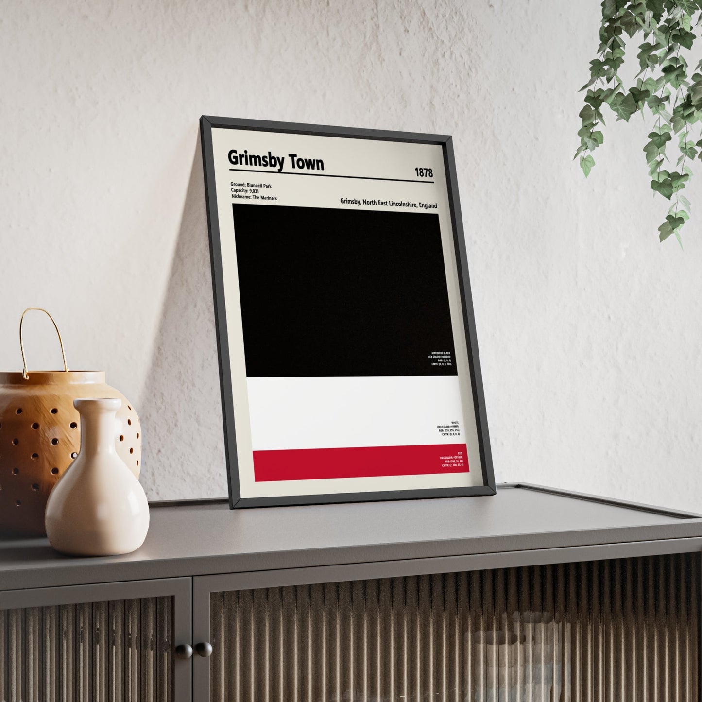 Framed Grimsby Town Football Wall Art colour swatch print