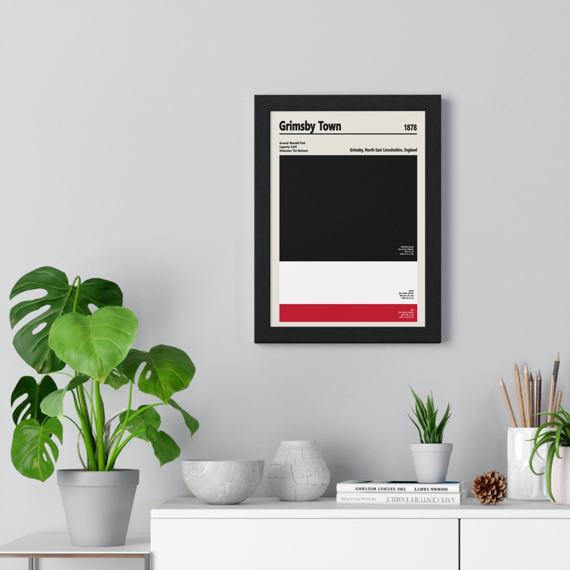 Framed Grimsby Town Football Wall Art colour swatch print