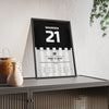Grimsby Town v Man Utd League Cup 2025 Poster - Warren 21 Shirt Print framed and leaning on a sideboard