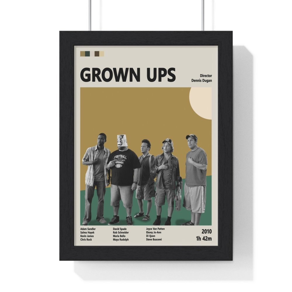 Grown Ups Minimalist Poster – Fun Comedy Art Print - Poster Kingz - A5 (unframed) - 