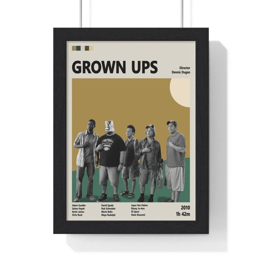 Grown Ups Minimalist Poster – Fun Comedy Art Print - Poster Kingz - A5 (unframed) - 