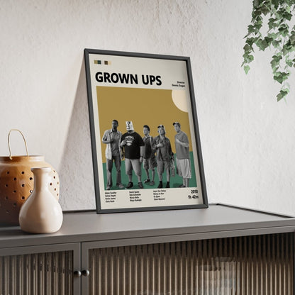 Grown Ups Minimalist Poster – Fun Comedy Art Print - Poster Kingz - A5 (unframed) - 