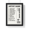 Personalised Concert Setlist Print - framed print