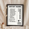 Personalised Concert Setlist Print - Lifestyle - leaning in a frame with dried flowers
