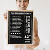 Personalised Concert Setlist Print - Lifestyle - held by a smiling woman