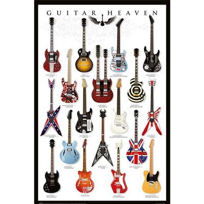 Framed Guitar Heaven Legendary Electric Guitars maxi poster