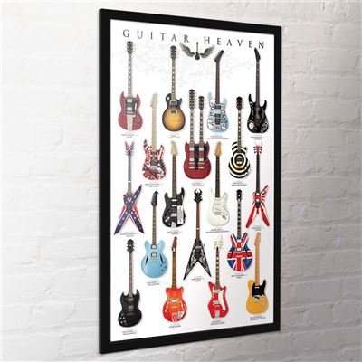 Framed Guitar Heaven Legendary Electric Guitars maxi poster