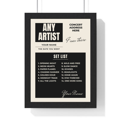 Personalised I Was There Gig Print - framed print