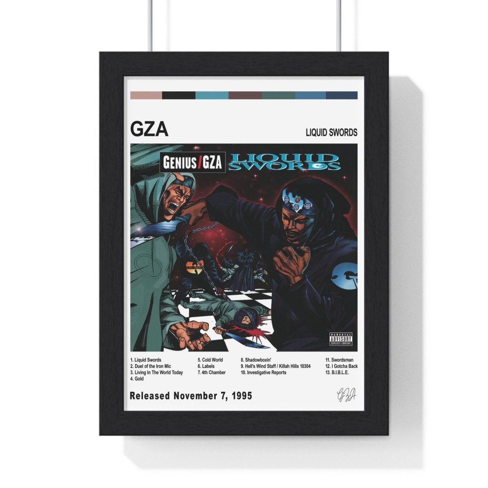 GZA - Liquid Swords Album Cover Poster - Poster Kingz - A5 (unframed) - White - 