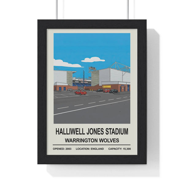 Halliwell Jones Stadium Warrington Wolves print framed on white wall