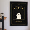 Halloween Tarot Card Print - ghost tarot card print on a bedroom wall