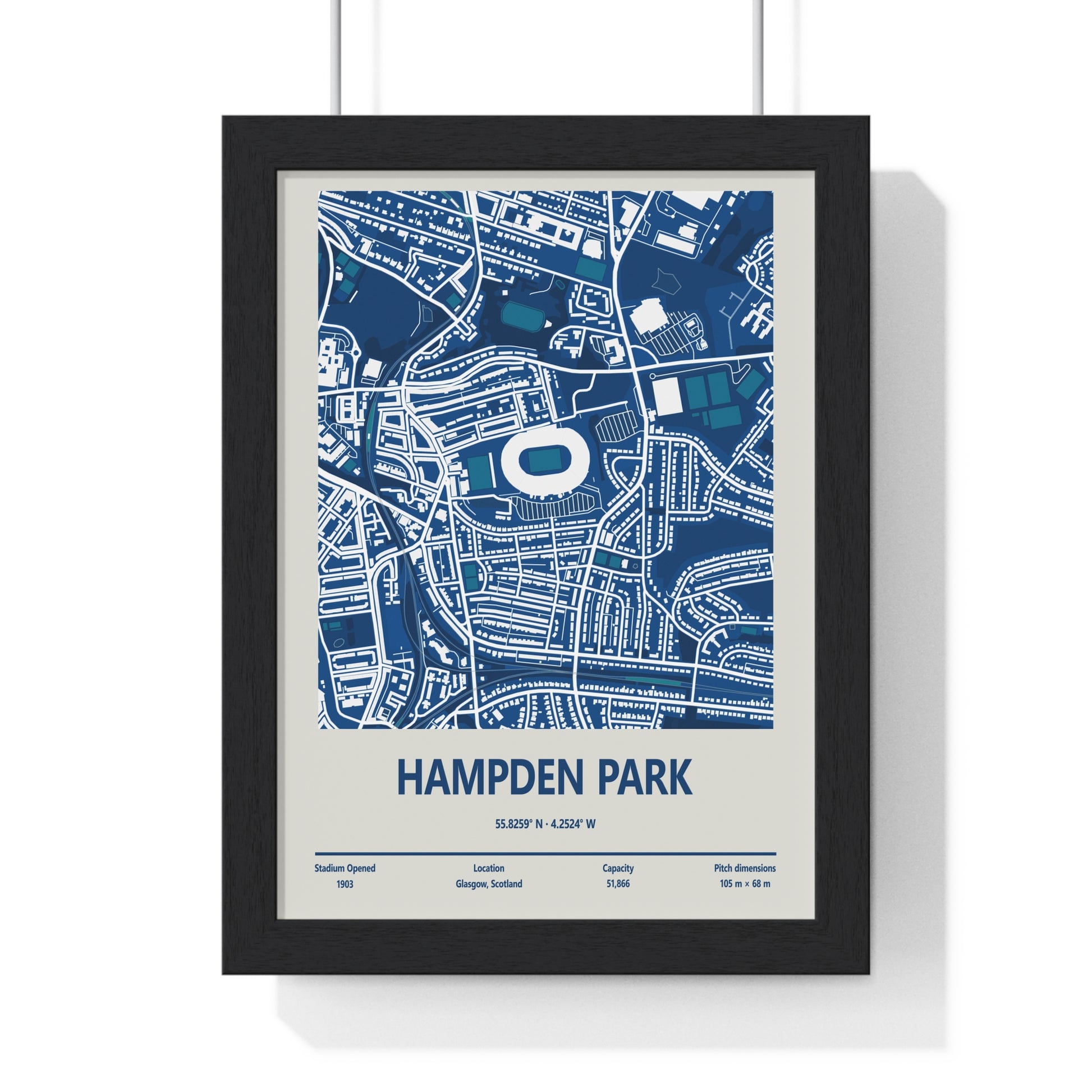 Hampden Park stadium map print framed Scotland football wall art