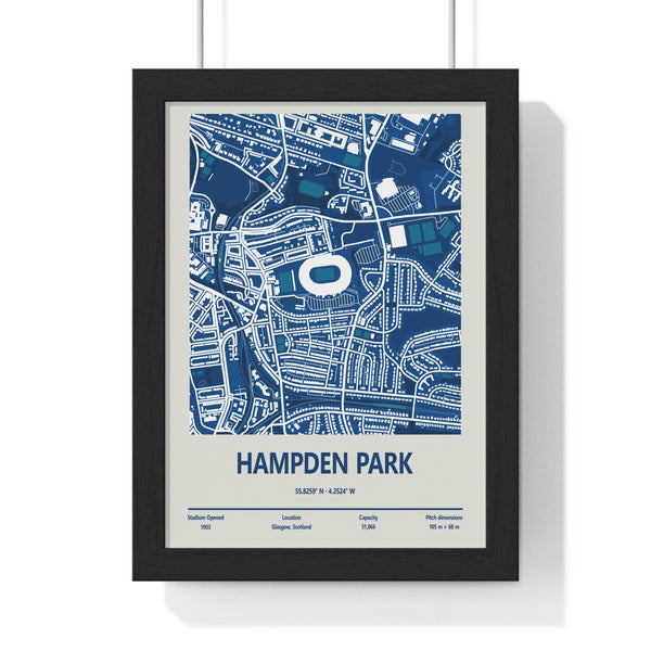 Hampden Park stadium map print framed Scotland football wall art