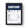 Hampshire Cricket print framed in a black frame, ready to hang