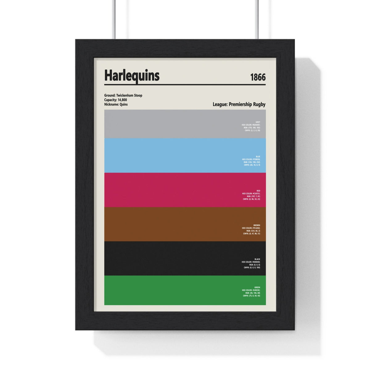 Harlequins Colour Swatch Poster Print