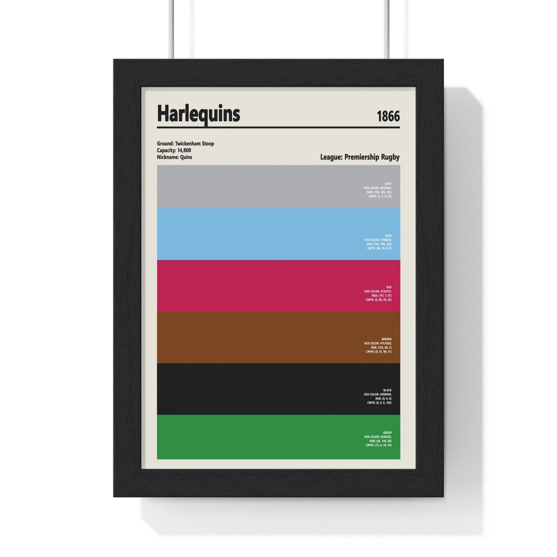 Harlequins Colour Swatch Poster Print
