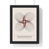 Harmonograph print framed in a black frame, ready to hang