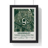 Headingley map print framed in a black frame, ready to hang