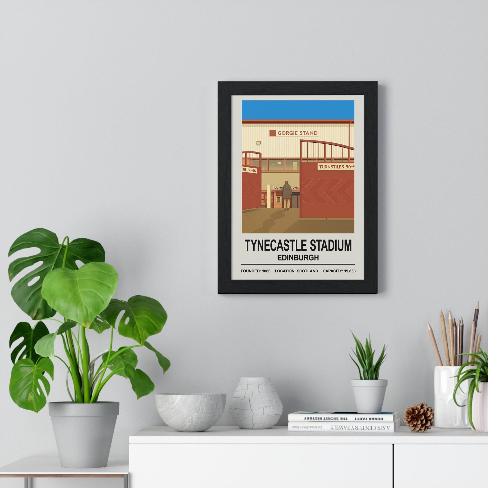 Framed Hearts Tynecastle Stadium poster