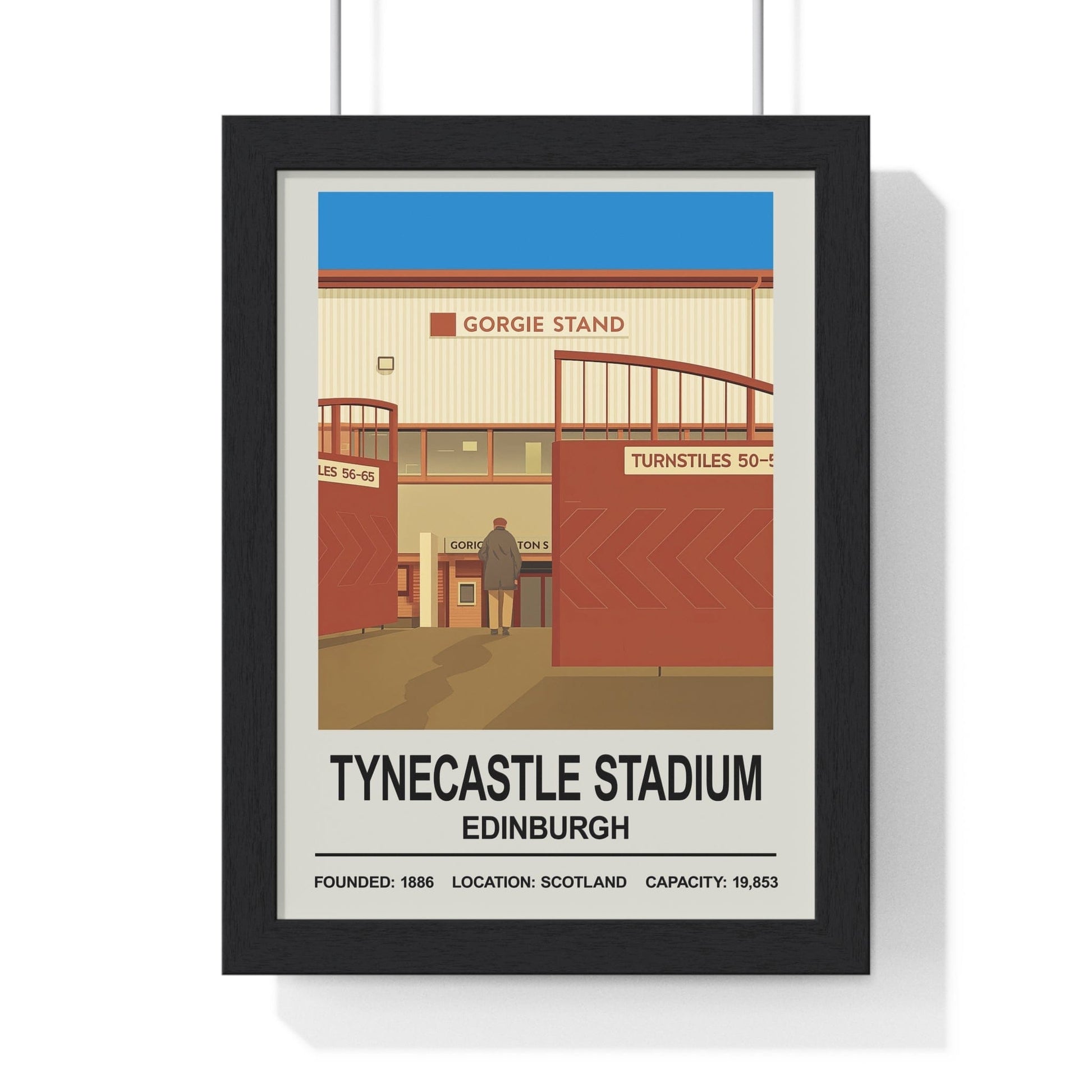 Framed Hearts Tynecastle Stadium poster