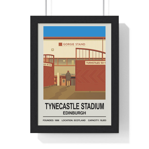 Hearts Tynecastle Stadium print framed in black MDF with mount border