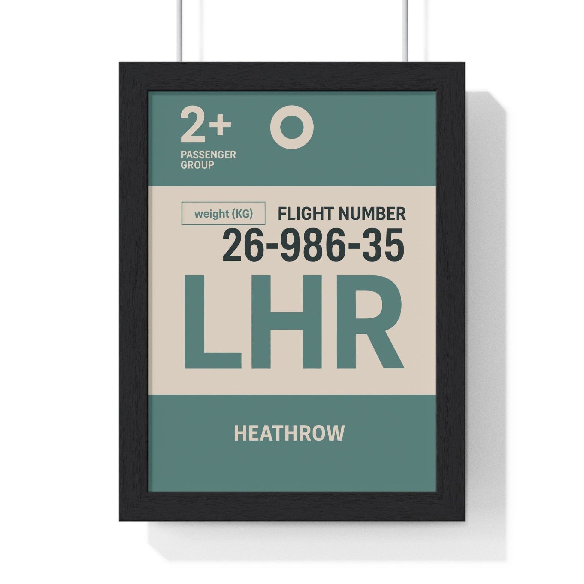 Framed Heathrow boarding pass travel poster