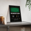 The Black Off Its Spot 1994 Snooker print framed and leaning on a sideboard